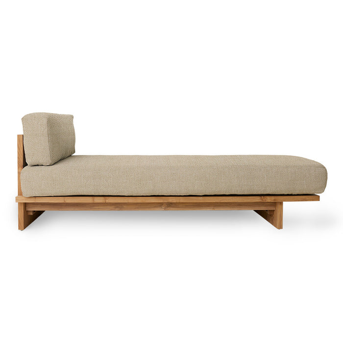 teak wooden day bed with beige cushion