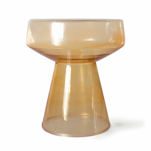 Amber glass colored Mid Century Modern style glass accent table 