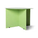 green metal round accent table