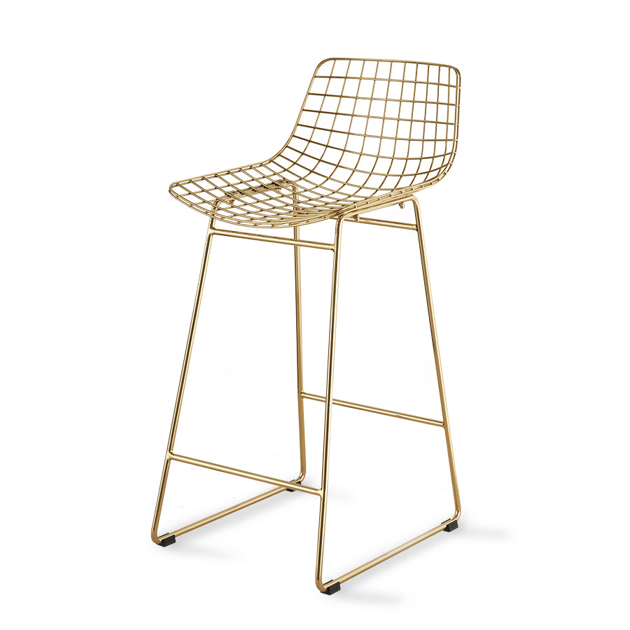 Mid Century Modern style metal bar stool brass