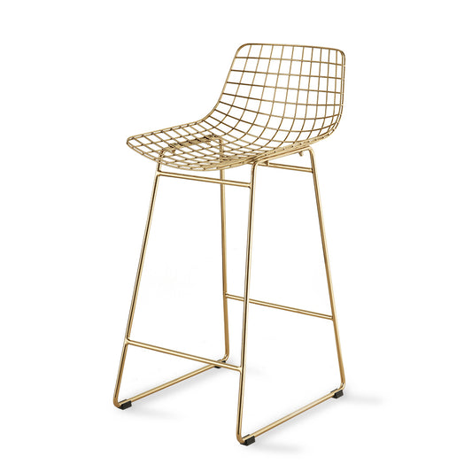 Mid Century Modern style metal bar stool brass