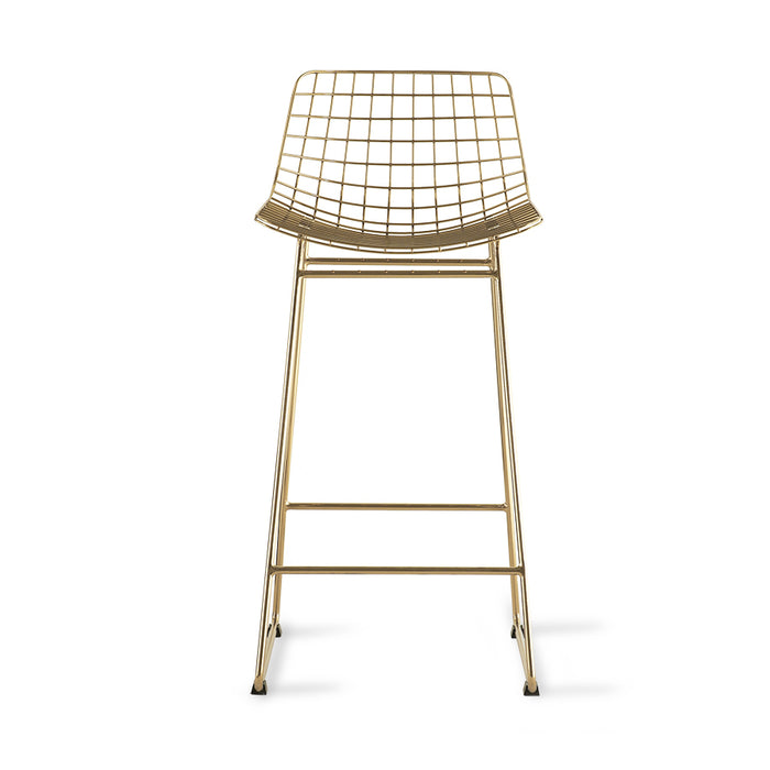 Mid Century Modern style metal bar stool brass