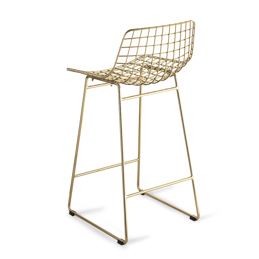 Mid Century Modern style metal bar stool brass