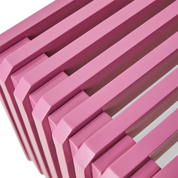 detail slatted bench in hot pink