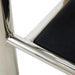 detail of frame work of the Chrome lounge armchair velvet brown