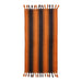 brown and orange striped large towel with fringes