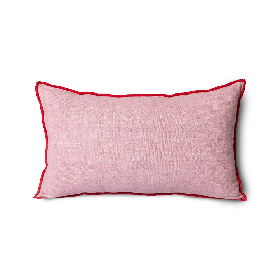 HKliving USA TKU2146 pink linen Pillow red cotton trim Candy floss HKLIVING USA