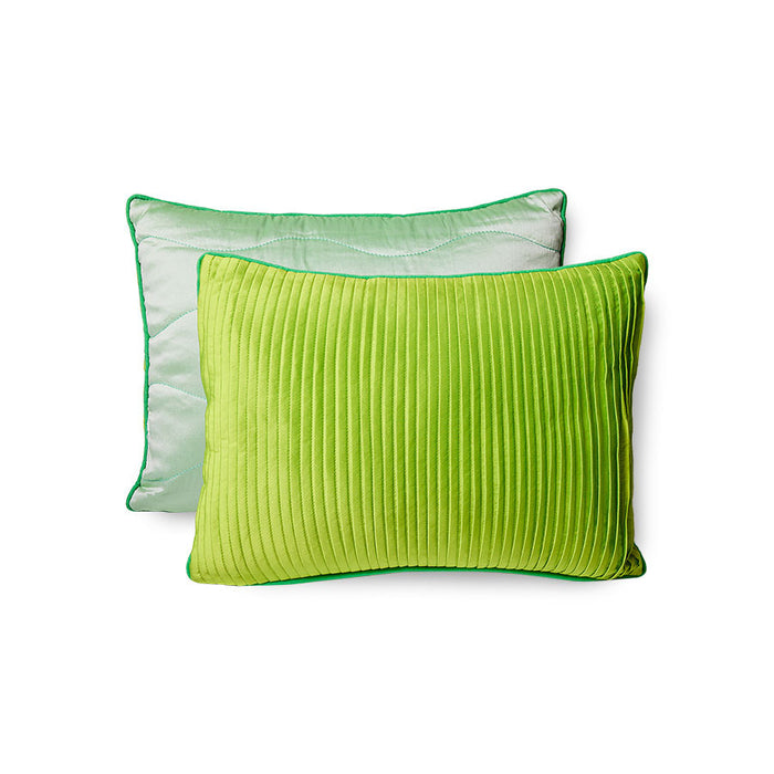 textured yellow and green accent pillow