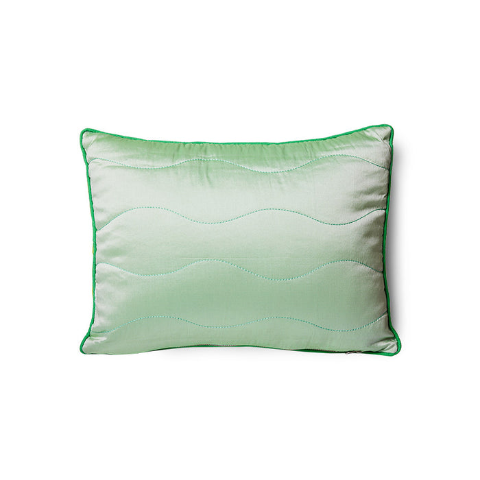 textured yellow and green accent pillow