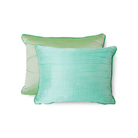 textured pillow with two different sides in green