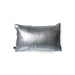 solid back of silver colored wrinkled accent pillow