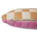 checkered pillow with pink back side with zipper