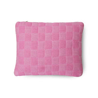 pink checkered pillow