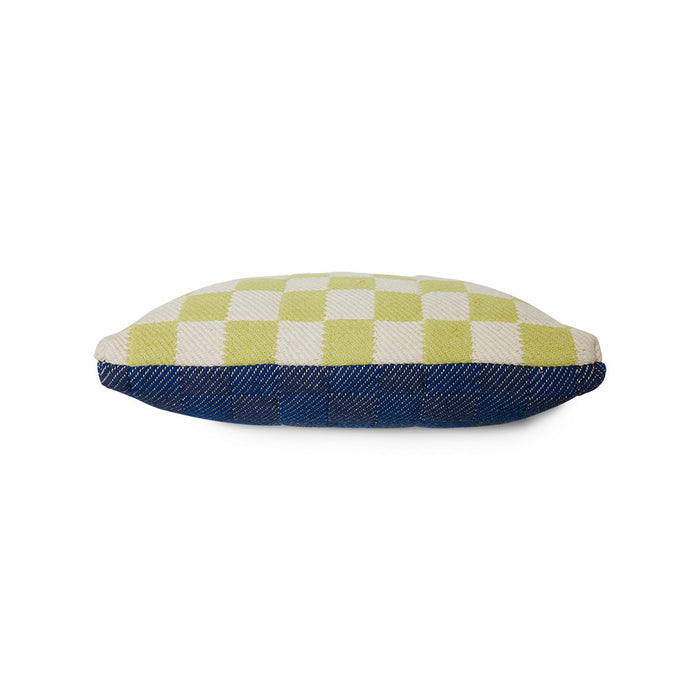 checkered cotton pillow in bright colors