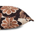 detail of vintage inspired lumbar pillow with brown flowers