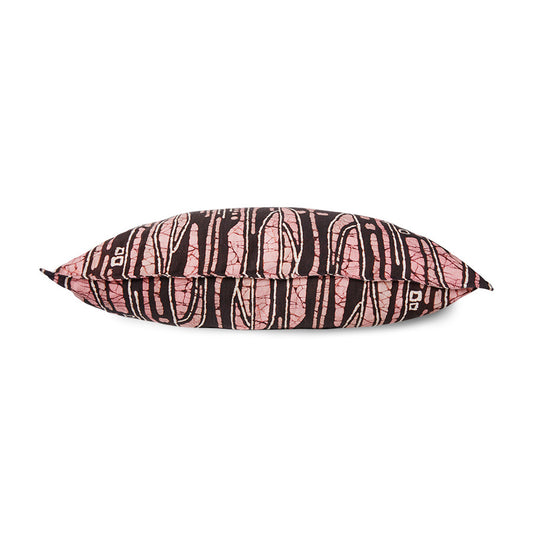 vintage inspired lumbar pillow with abstract fabric