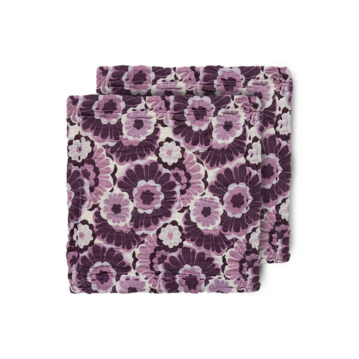 floral burgundy cotton napkins  