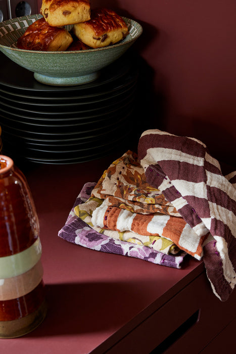 stack of cotton napkins with retro look