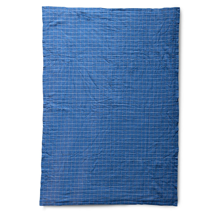  blue checkered sherpa throw blanket