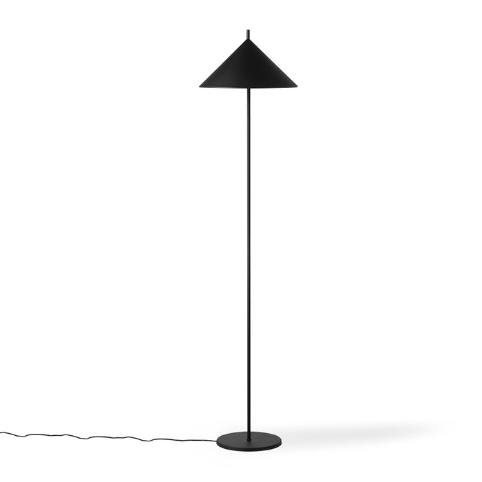 black metal tall floor lamp triangle shape