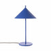 cobalt blue metal triangle shaped desk light