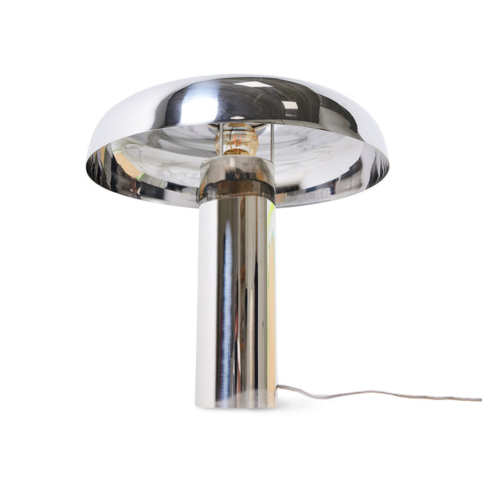 mushroom shape chrome colored table lamp