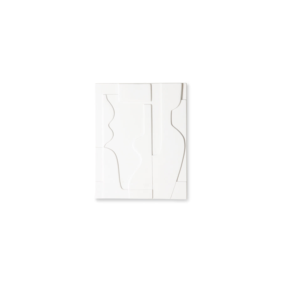 stoneware sculptural relief art panel with uneven finish