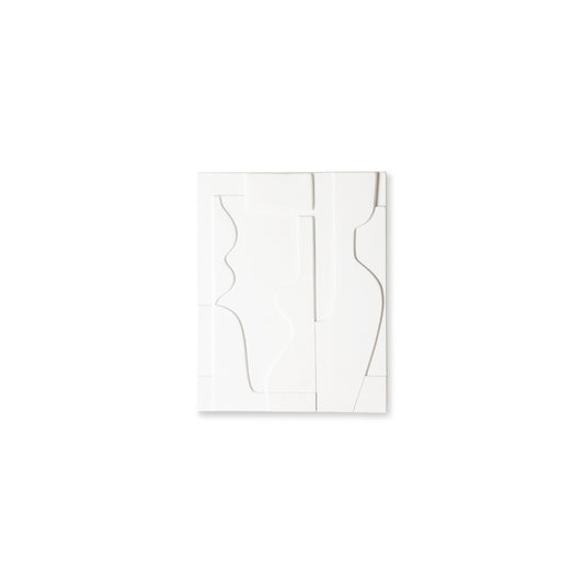 stoneware sculptural relief art panel with uneven finish