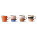 4 ceramic mugs with ears in bold colors 