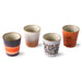 set of 4 ceramic cups in different colors and finishes suitable for coffee or succulent plants