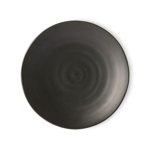 black dinner plate with matte finish