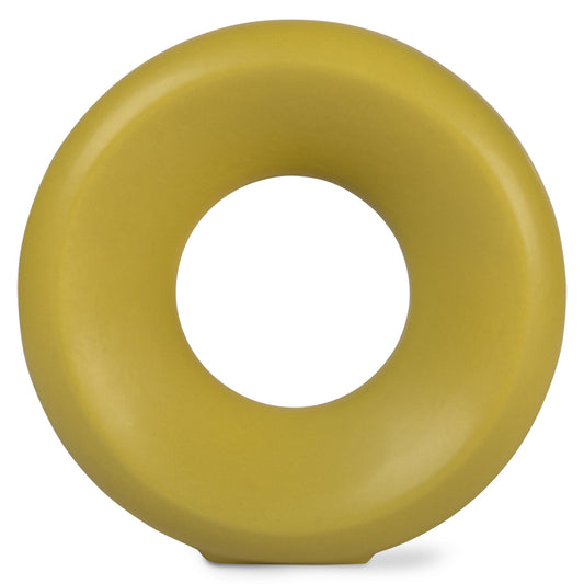 green circle vase made from earthenware