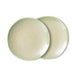 green colored stoneware side plates