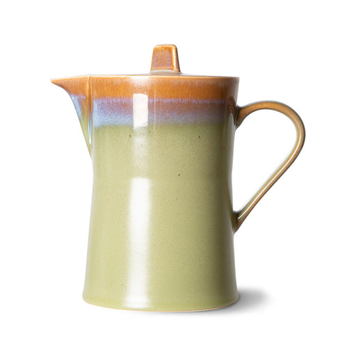 multicolored stoneware teapot