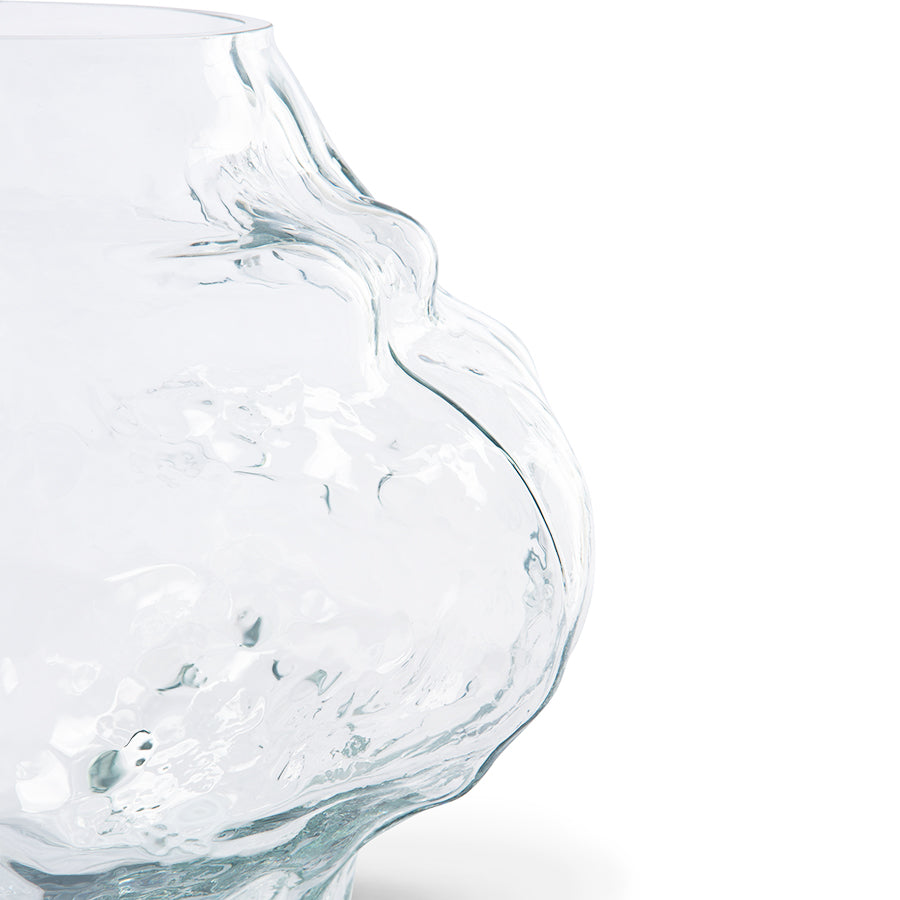 clear glass cloud shaped vase