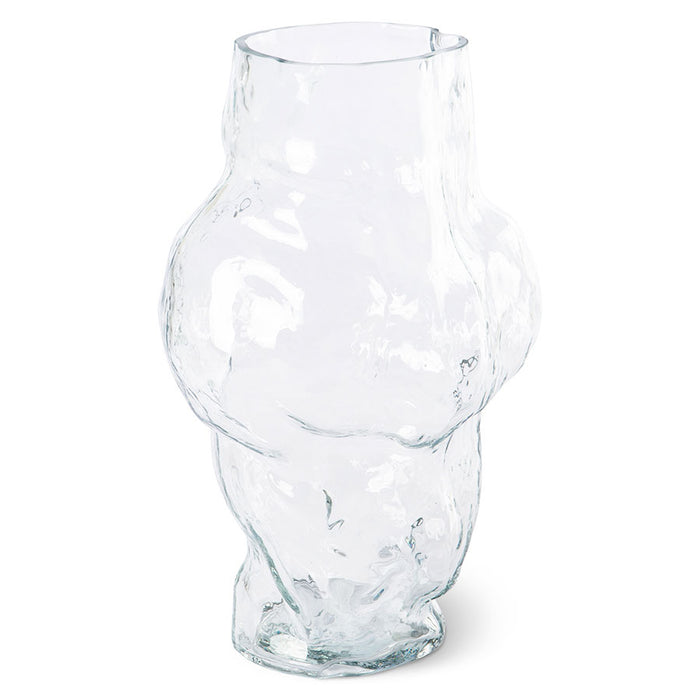 tall clear glass cloud shaped flower vase