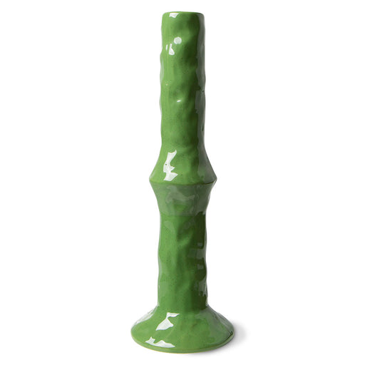 tall green candle stick holder