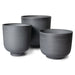 set of 3 metal planters in charcoal color