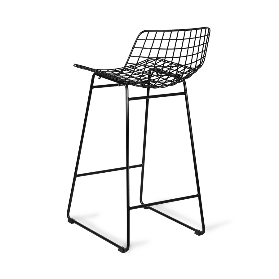 black wired modern bar stool