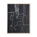 black brutalism painting with an ash wooden shadow box