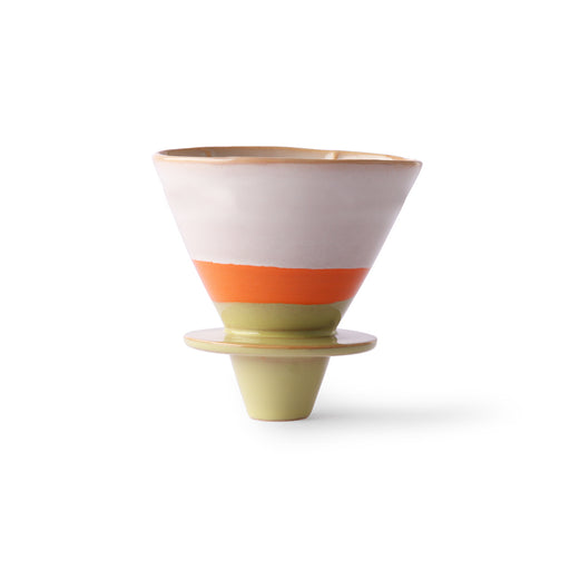 ceramic coffee filter with orange stripe