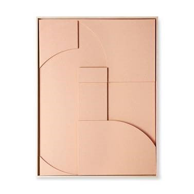 framed relief sculpture art panel with ash wooden frame