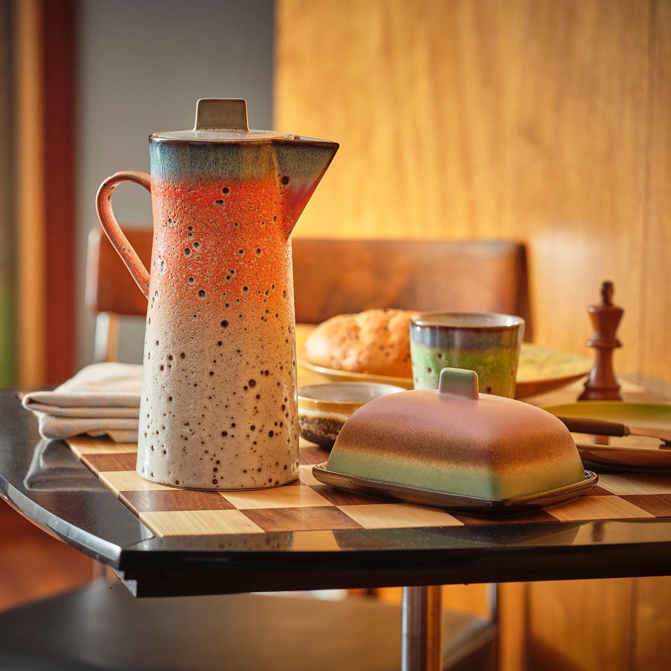 70s ceramics coffee pot Asteroids