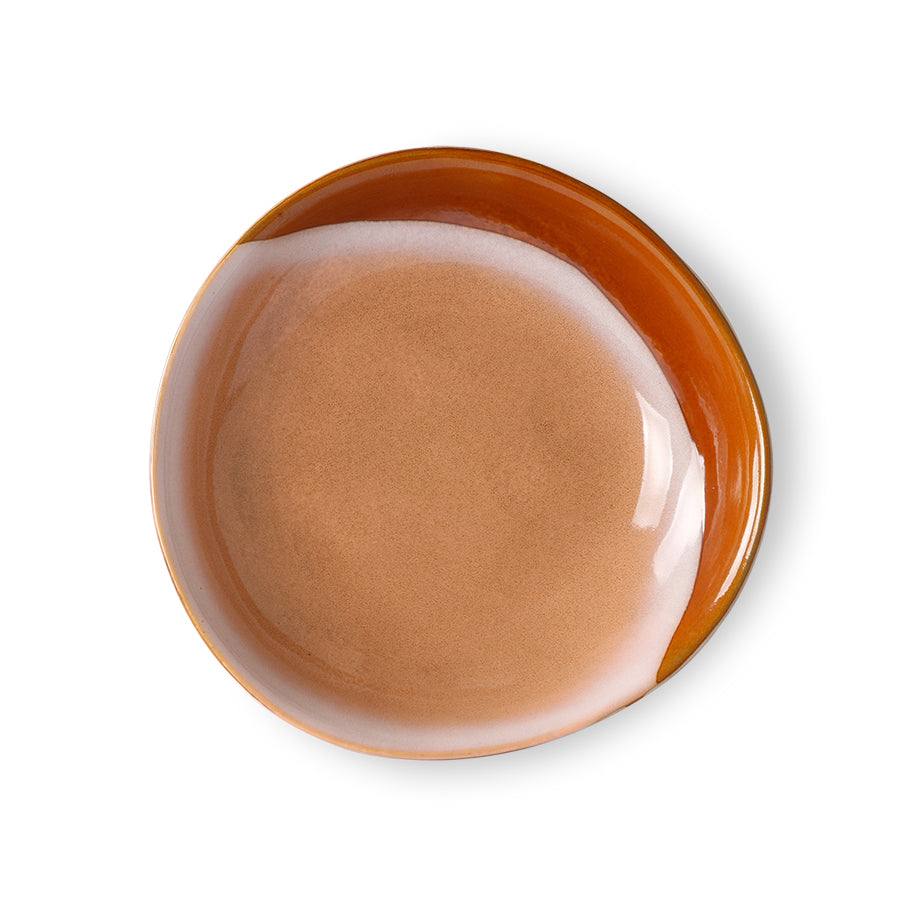 deep plate for curry dishes in an orange/terracotta color
