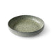 deep plate for pasta made from speckled green colored stoneware