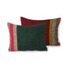 wool pillows with two different sides in green and red