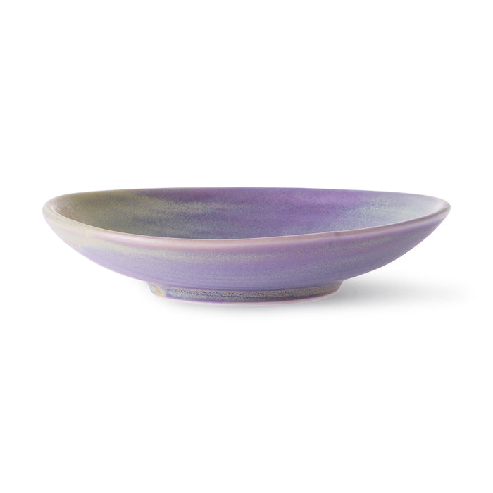 purple and green colored serving plate