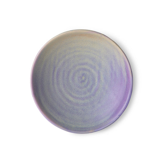 flat serving bowl in tie die colors