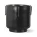 large black earthenware planter with handles