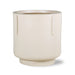 cream colored earthenware footed planter with modern design handles 